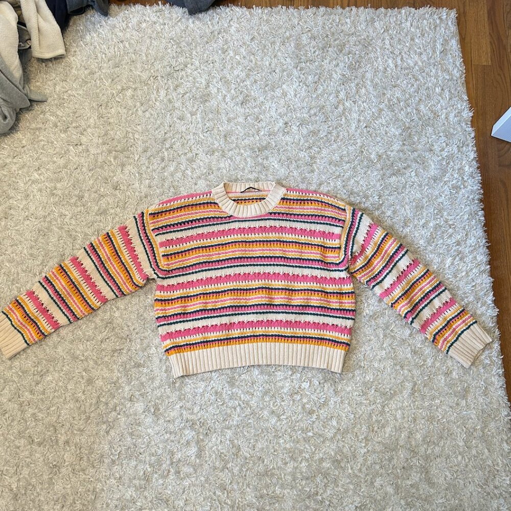 Zara Colorful Striped Knit Sweater